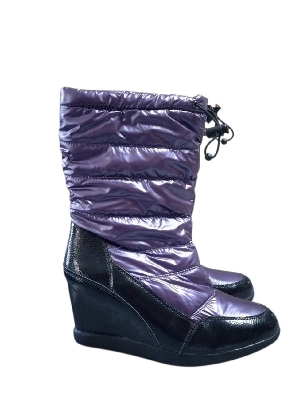 Cougar Size 11M Women's Wedge Puffer Purple Metallic Shiny Gander Winter Boots